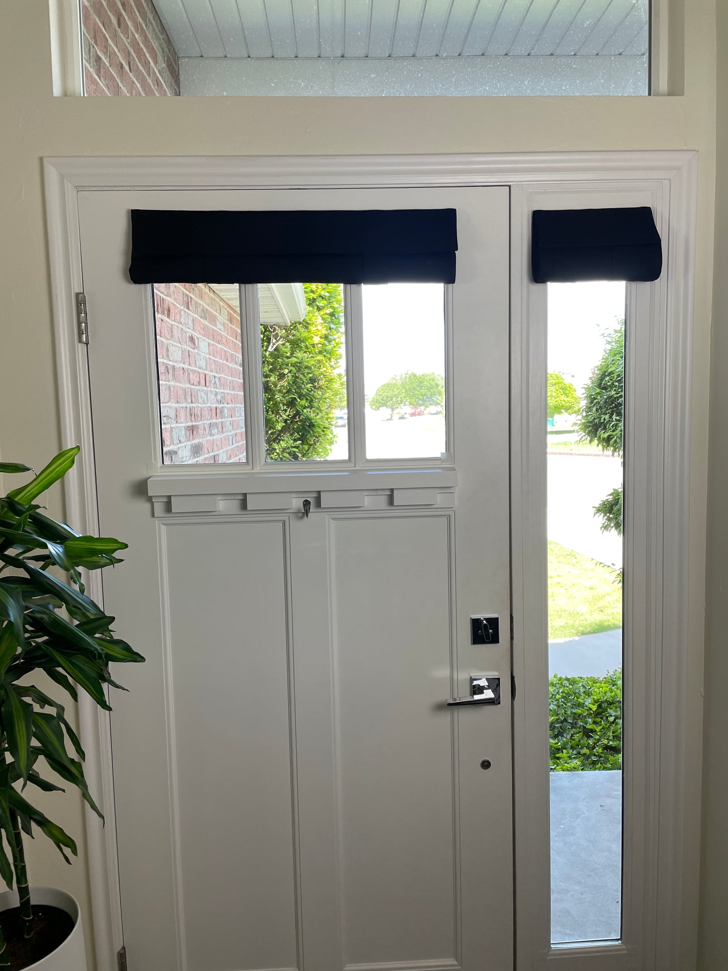 Black Small Front Door or Sidelight Curtains Room Darkening - 1 panel