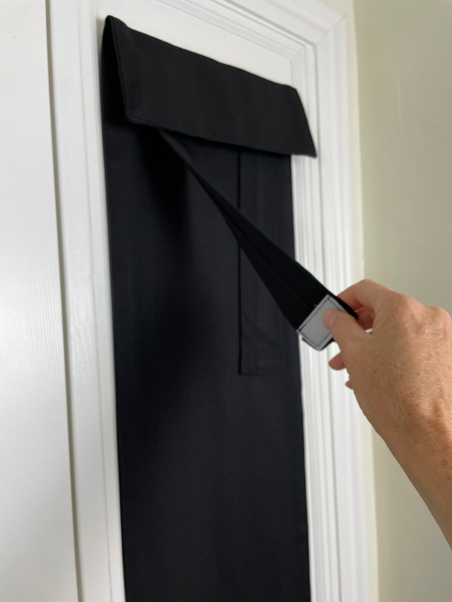 Black Small Front Door or Sidelight Curtains Room Darkening - 1 panel