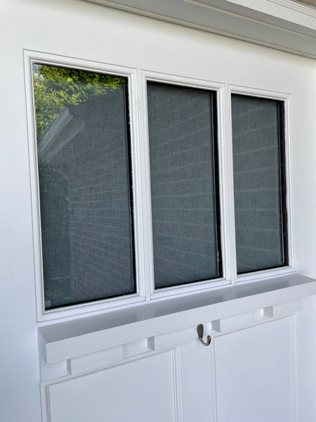 Blue Chambray Small Front Door or Sidelight Curtains - 1 panel