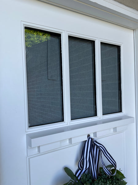 Blue Chambray Small Front Door or Sidelight Curtains - 1 panel