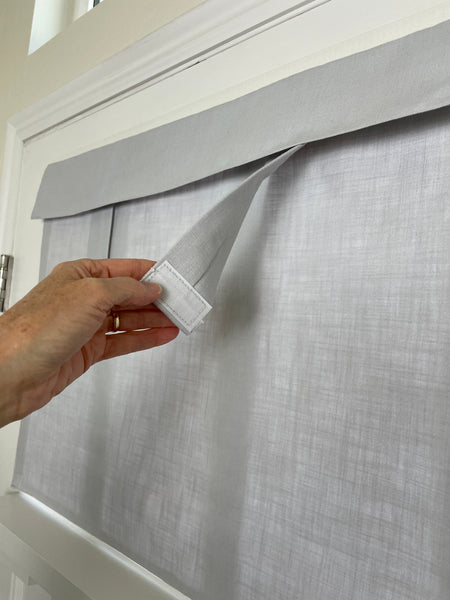 25" w x 20" L Light Gray Small Front Door Window Curtain -washable
