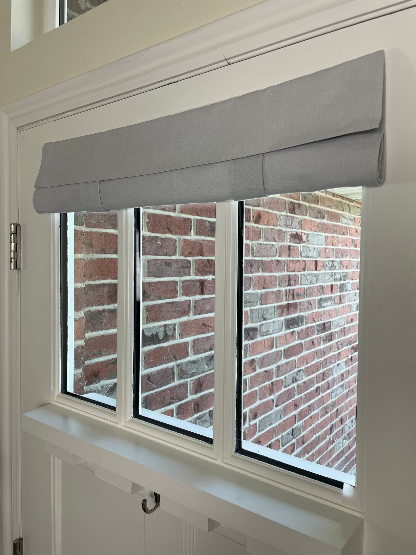 25" w x 20" L Light Gray Small Front Door Window Curtain -washable