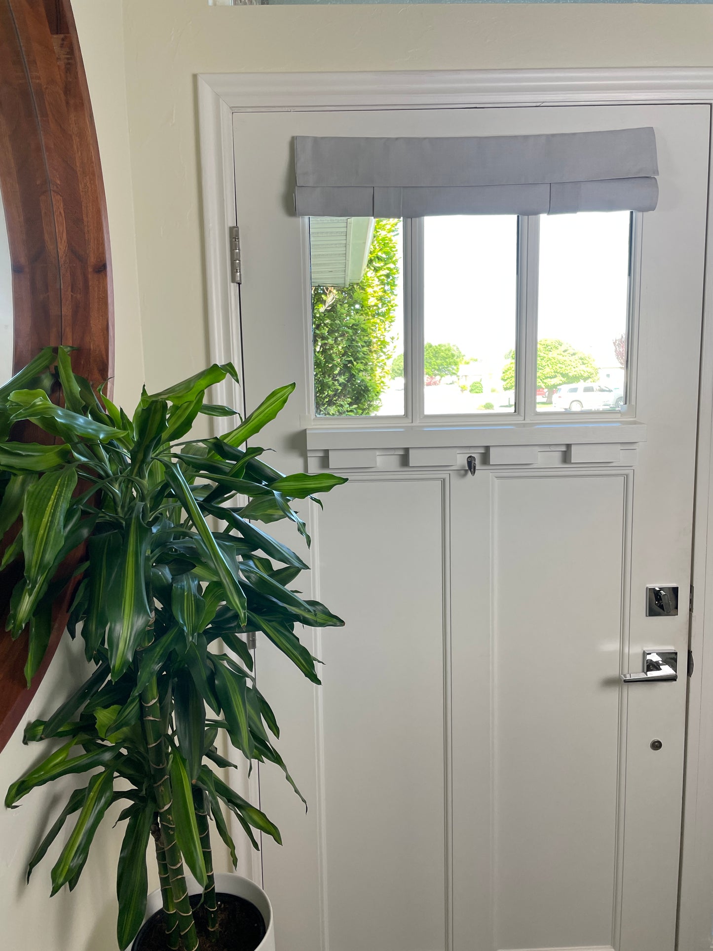 25" w x 20" L Light Gray Small Front Door Window Curtain -washable