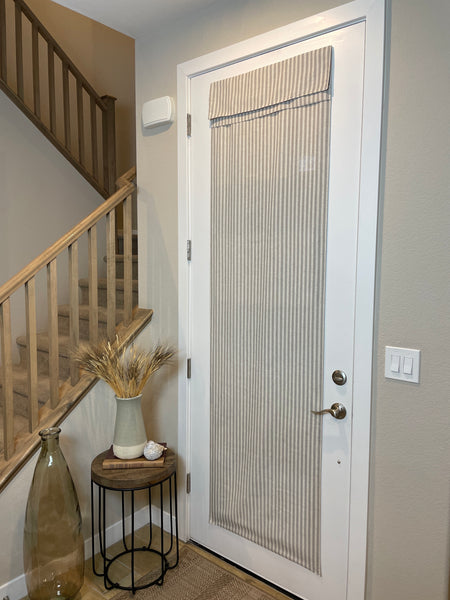 Taupe Striped French Door Curtain - 1 Panel