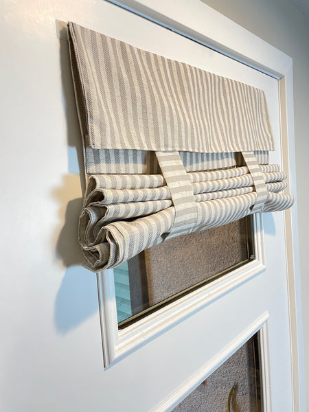 Taupe Striped French Door Curtain - 1 Panel