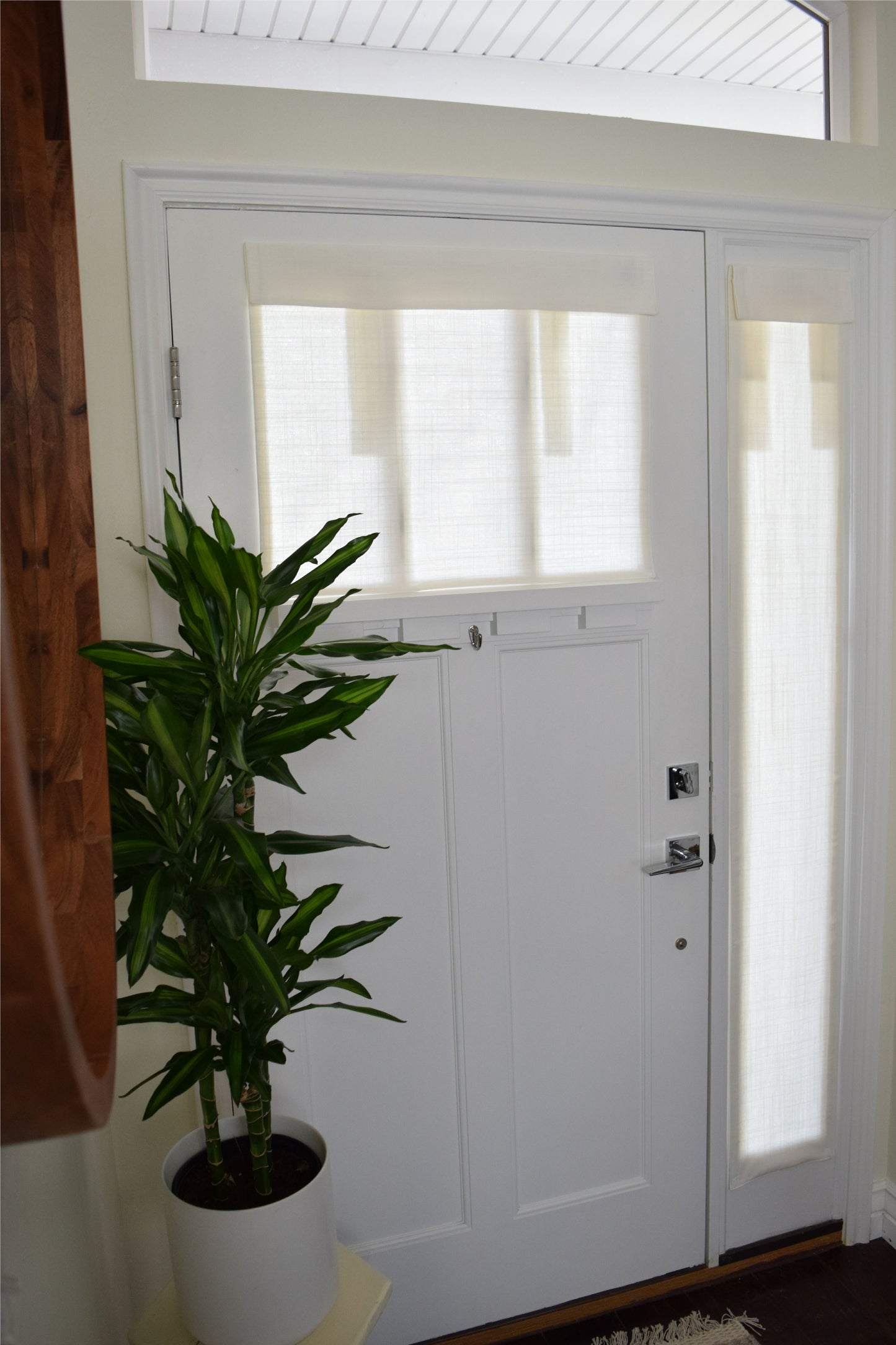 Off White Small Front Door or Sidelight Curtains 1 panel