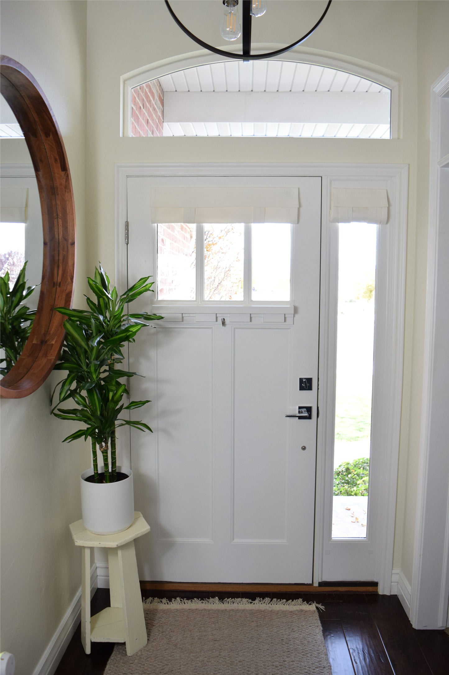 Off White Small Front Door or Sidelight Curtains 1 panel