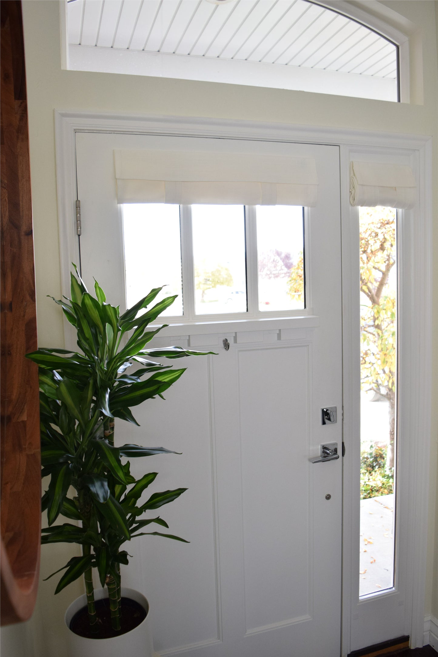 Off White Small Front Door or Sidelight Curtains 1 panel