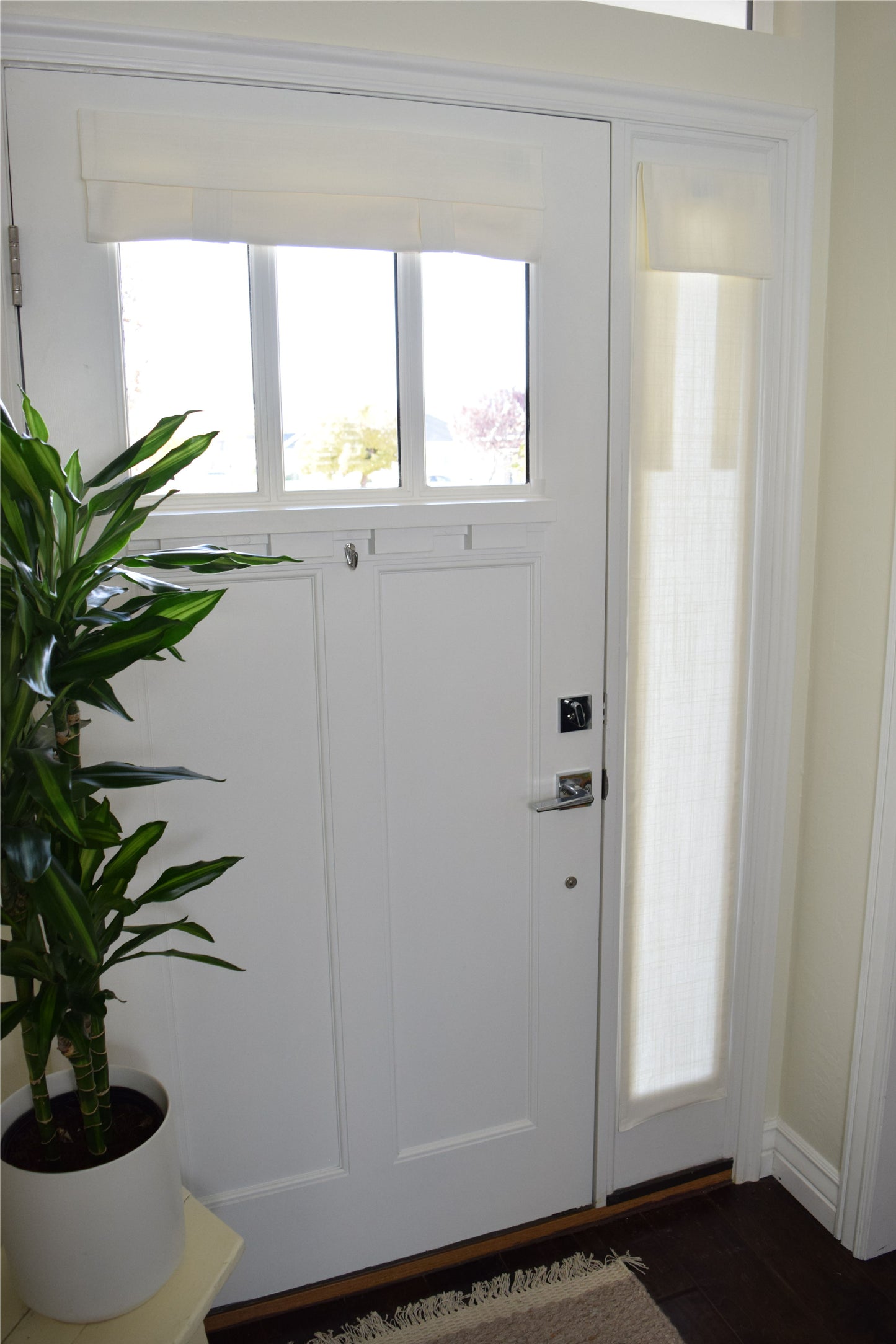 Off White Small Front Door or Sidelight Curtains 1 panel