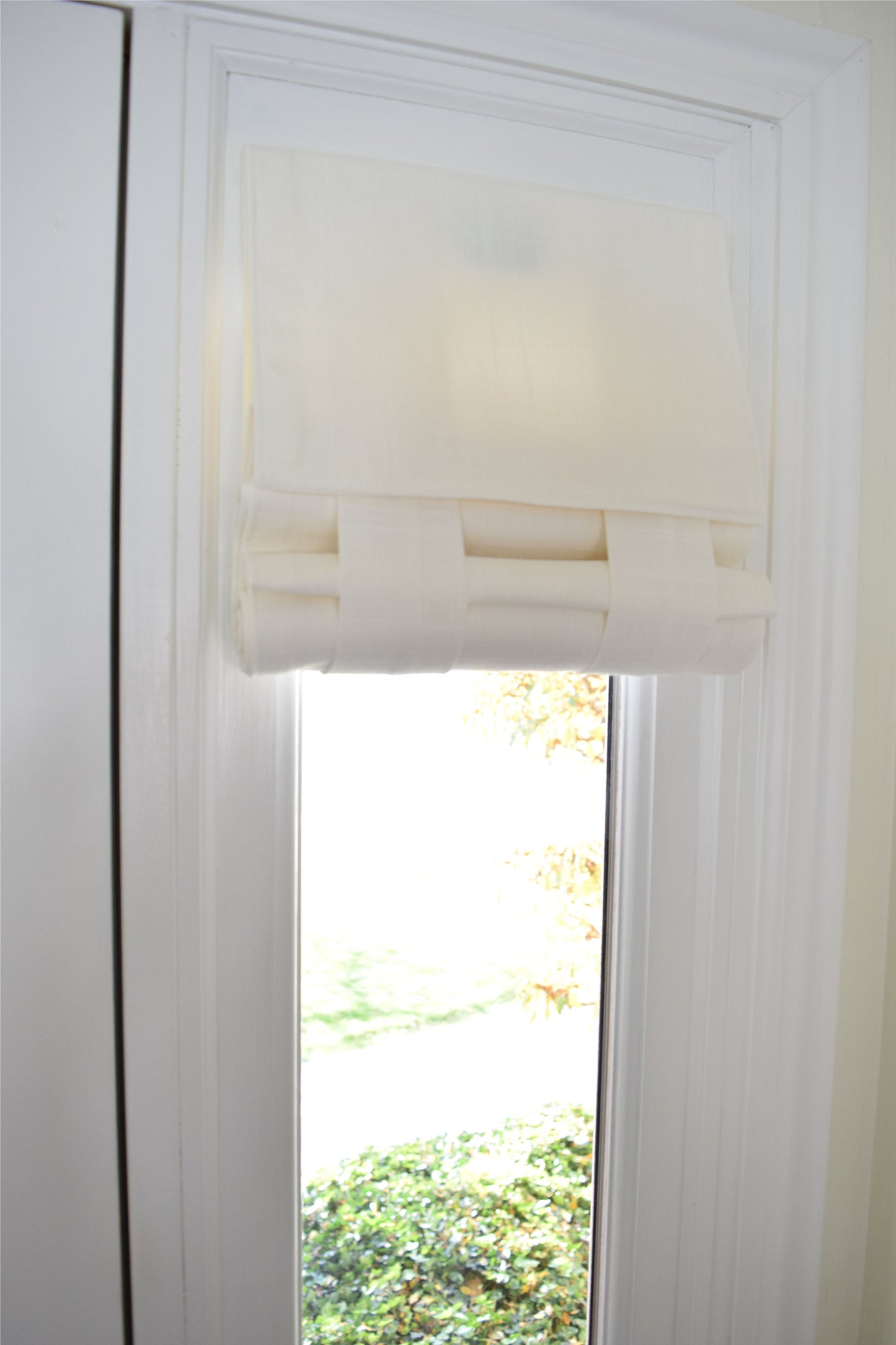 Off White Small Front Door or Sidelight Curtains 1 panel