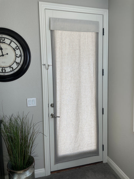 Reversible Stone Striped and Beige Door Curtain 1 Panel
