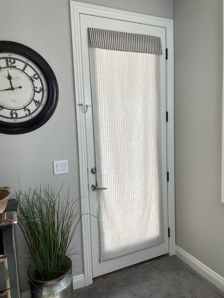 Reversible Stone Striped and Beige Door Curtain 1 Panel